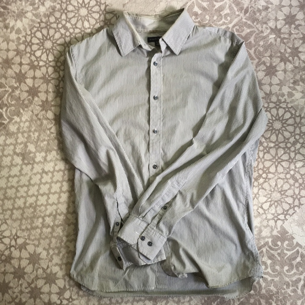 Banana Republic Grey Striped Shirt